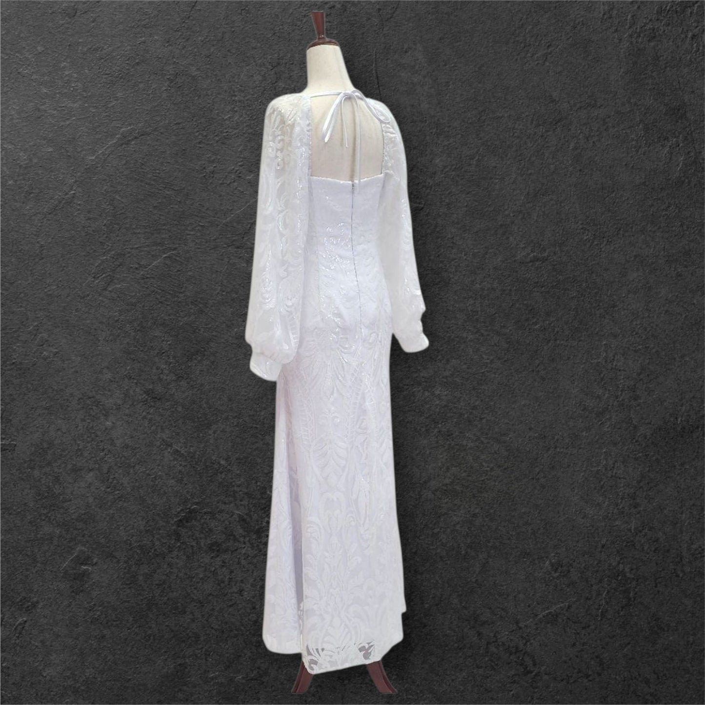 Fitted Sheath Wedding Dress with Patterned Sequins