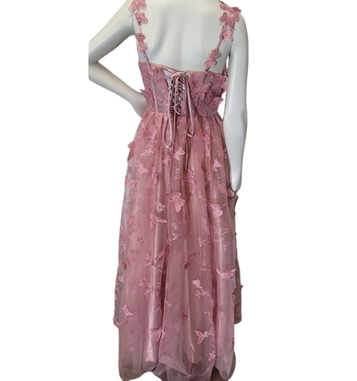 Dusty Pink Butterfly Dress