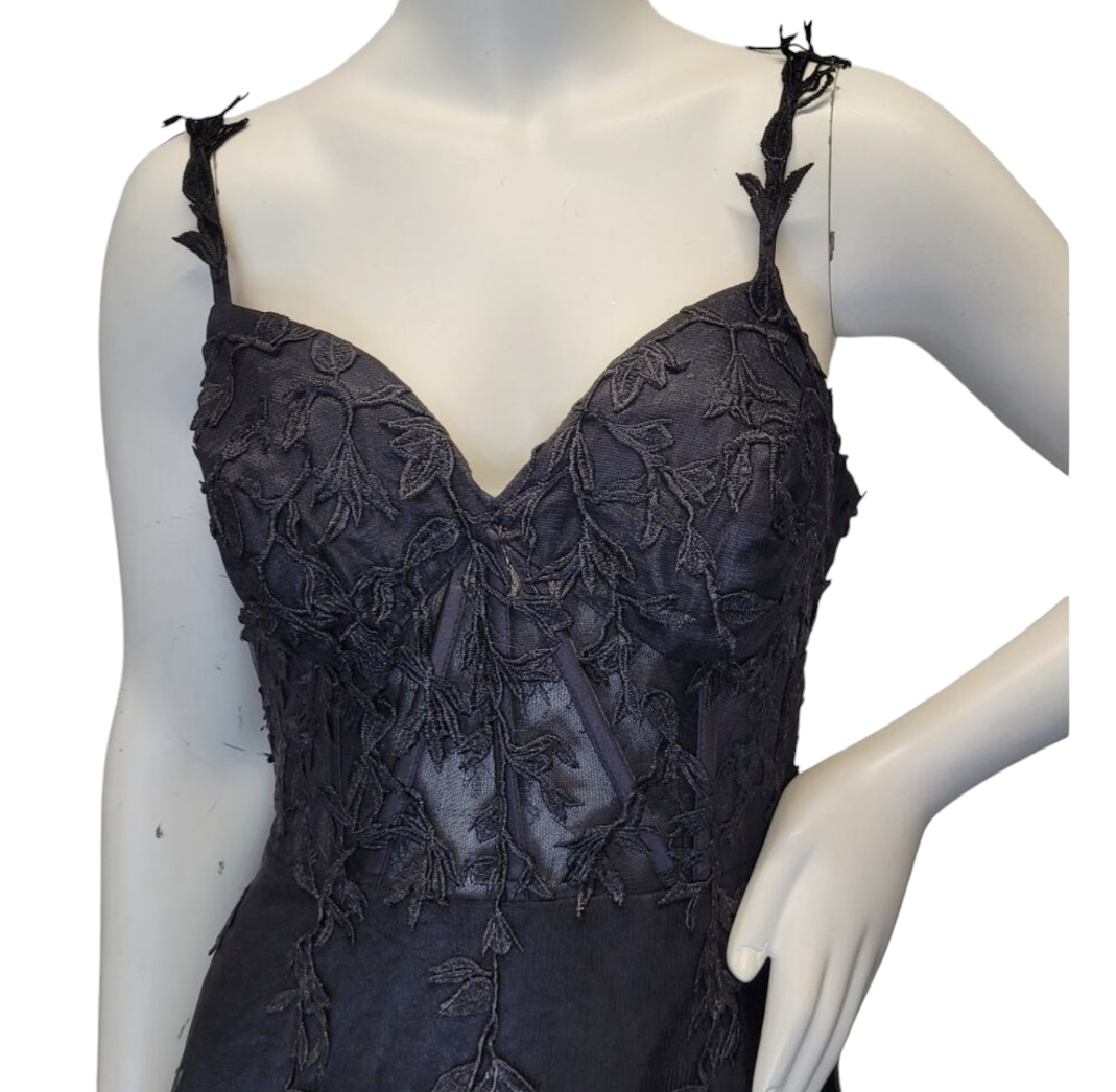 Black Corset Vine Dress