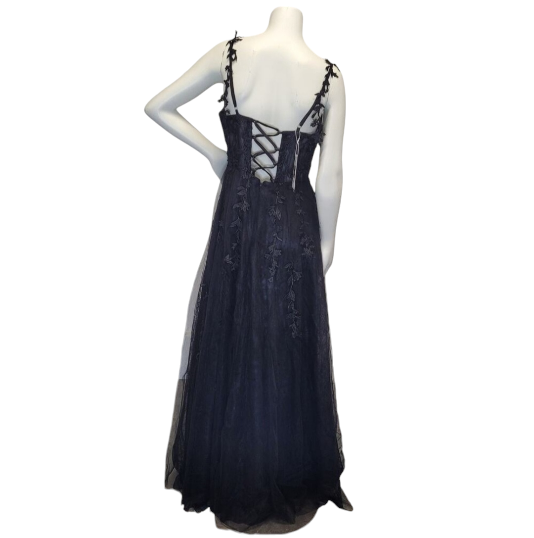 Black Corset Vine Dress