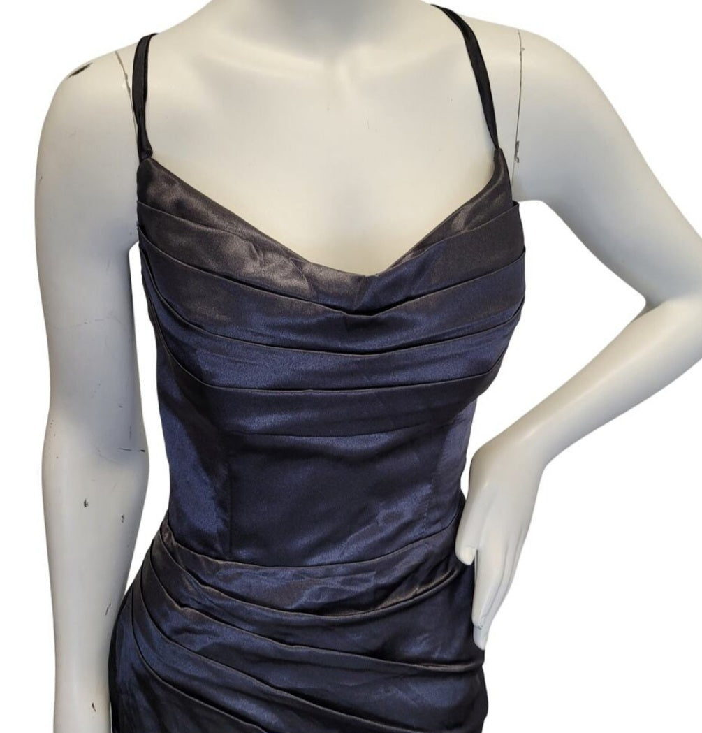 Black Strappy Halo Dress Scoop Neckline with Corset Back