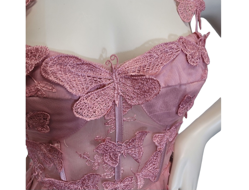 Dusty Pink Butterfly Dress