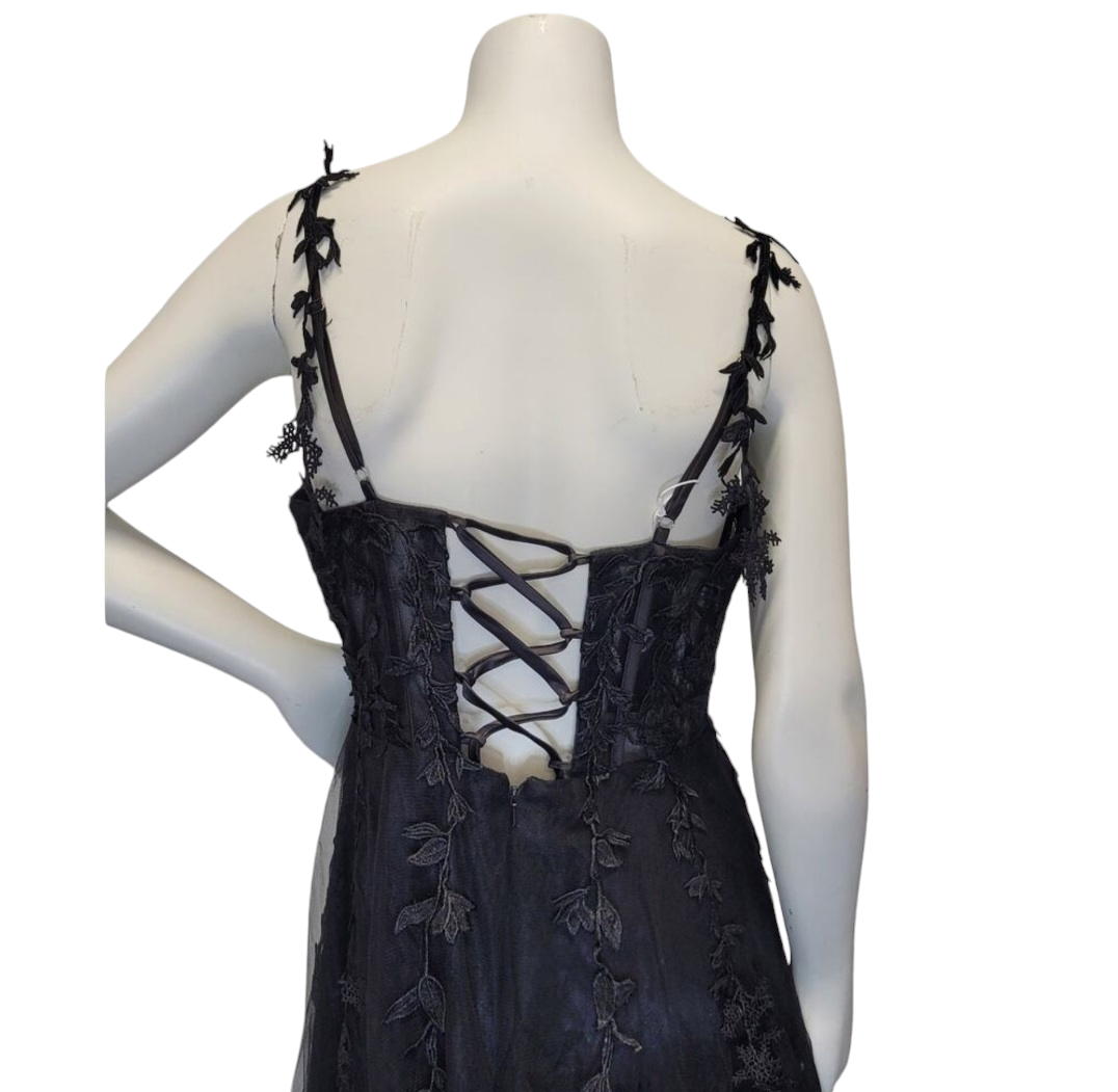 Black Corset Vine Dress