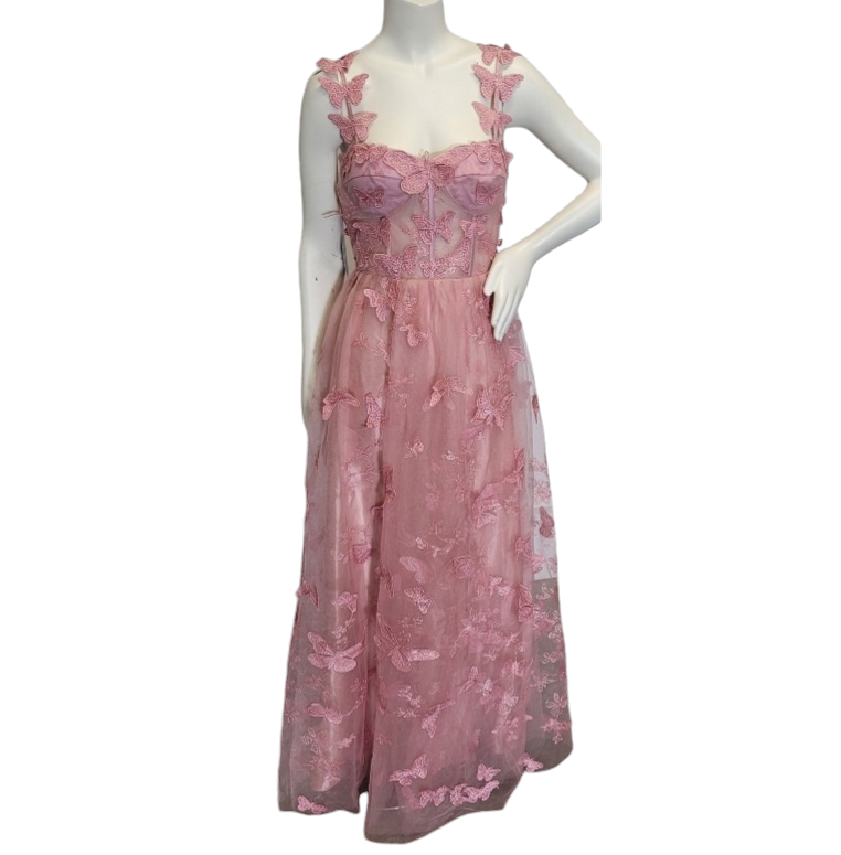 Dusty Pink Butterfly Dress