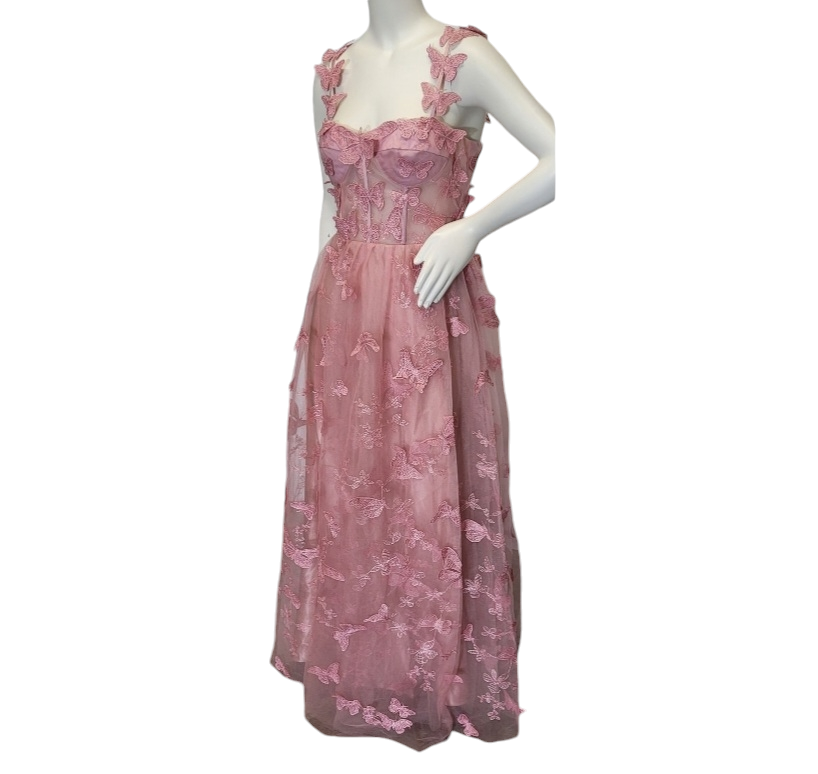 Dusty Pink Butterfly Dress