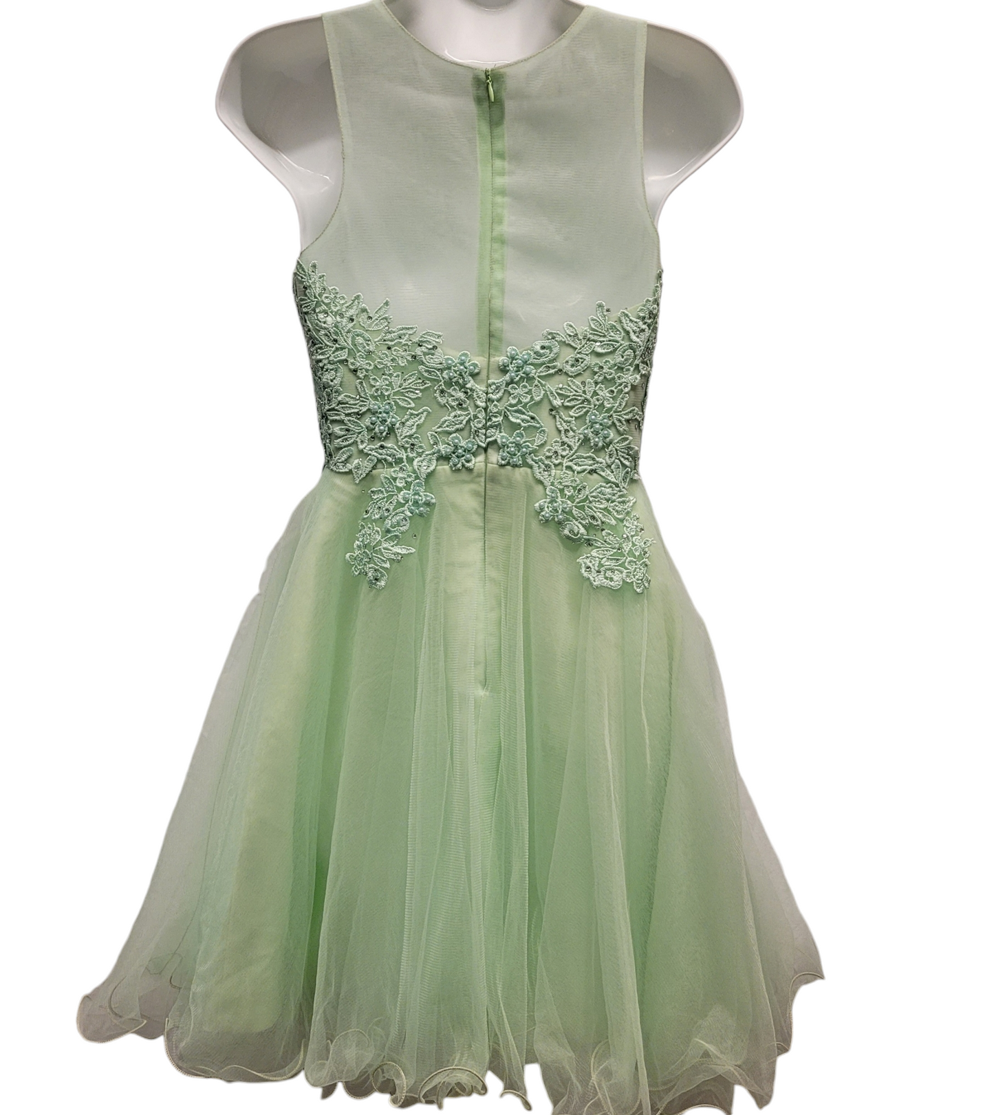 Women's Mint Green Short Mesh Sweetheart Dress