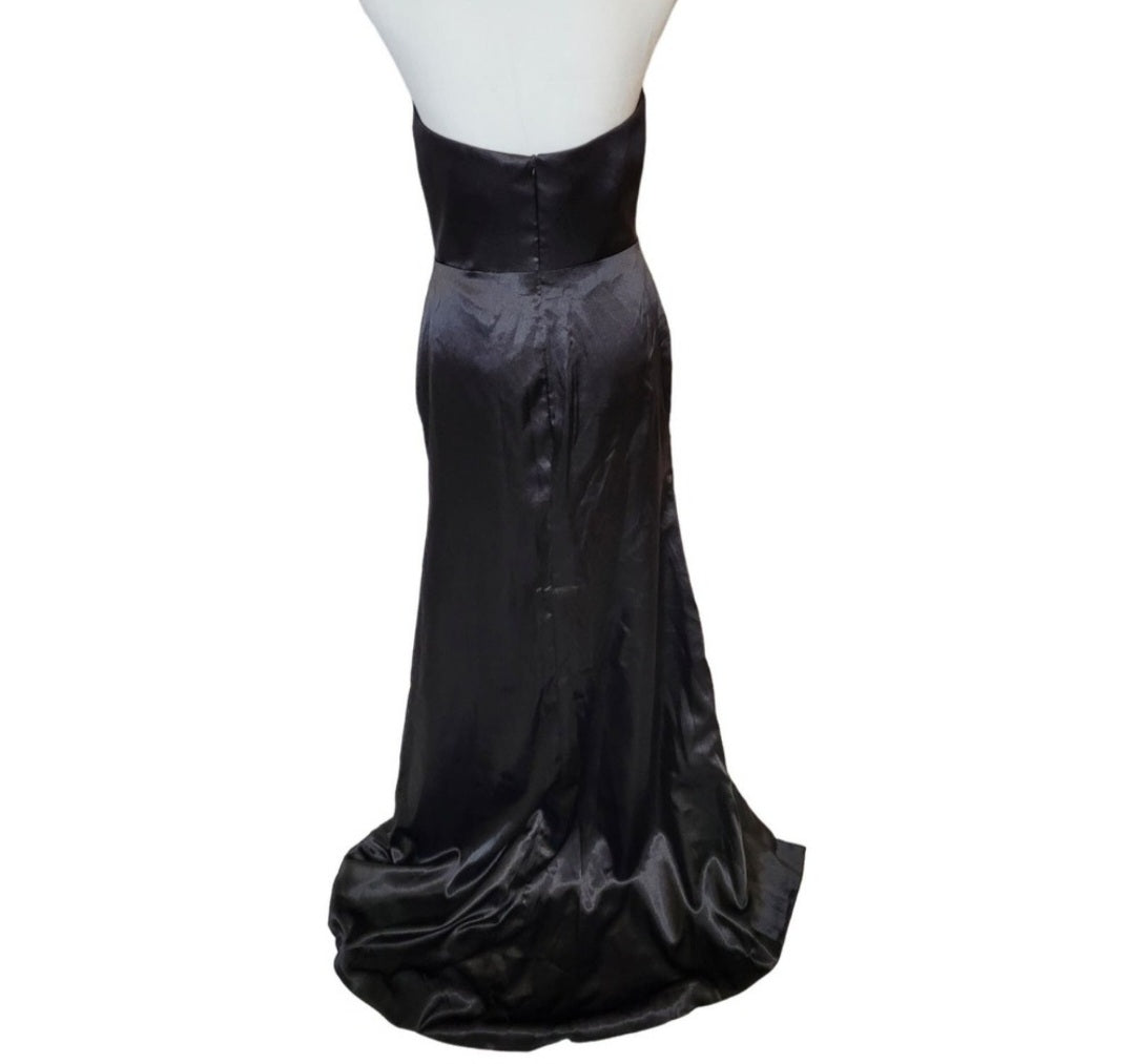 Black Strapless Halo Dress with Structured Bodice and Cat Ear Bust