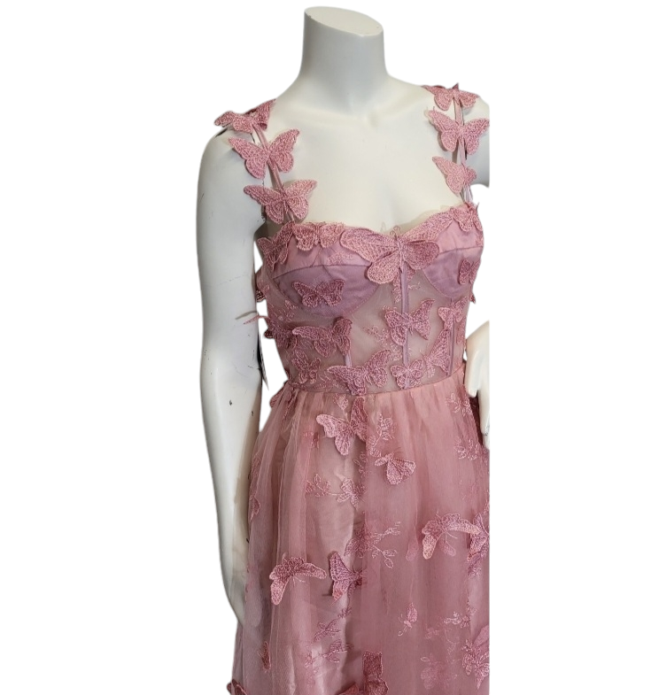Dusty Pink Butterfly Dress