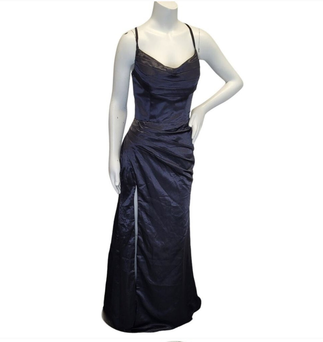 Black Strappy Halo Dress Scoop Neckline with Corset Back