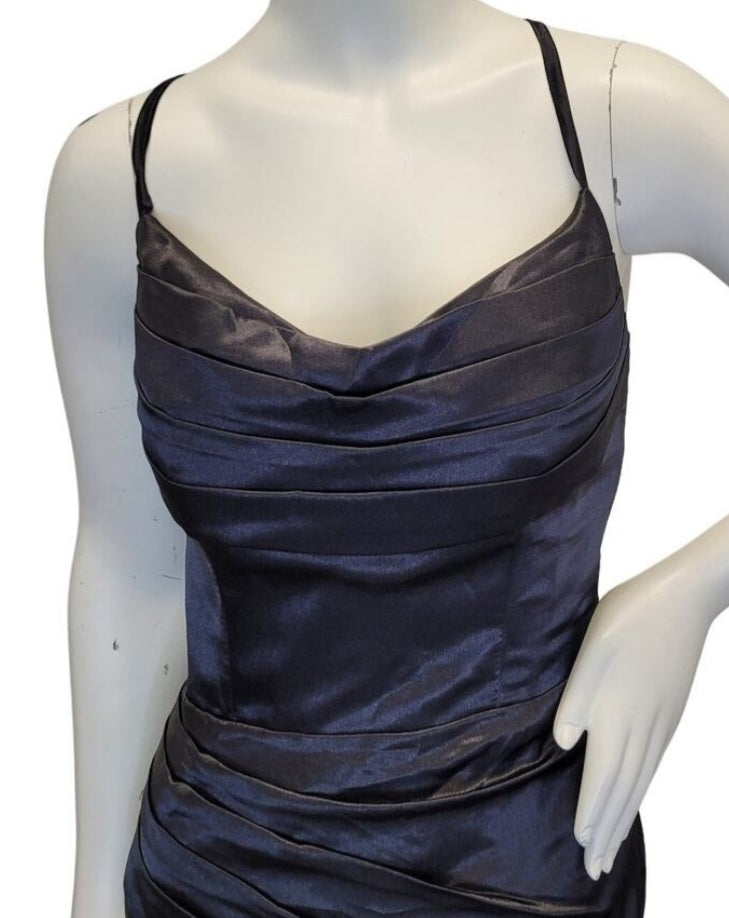 Black Strappy Halo Dress Scoop Neckline with Corset Back