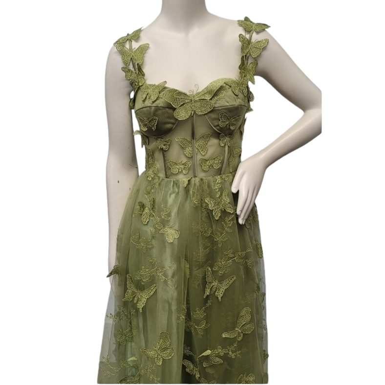 Sage Green Butterfly Dress