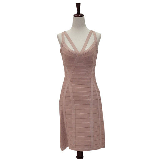 Dusty Pink Cocktail Dress with Strappy Neckline and Back