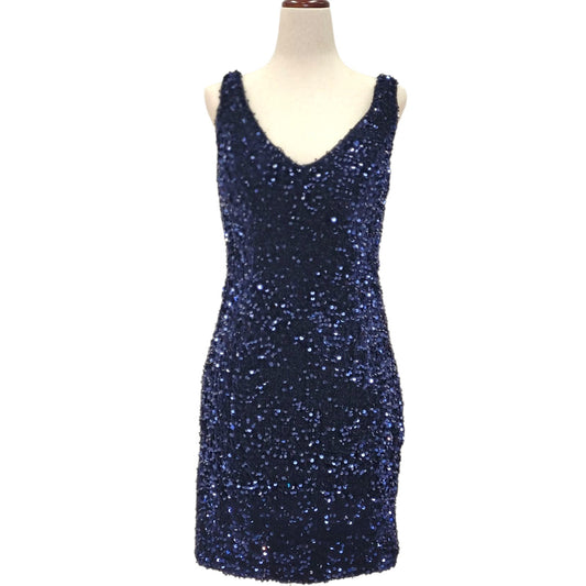 Women's Short Navy Blue Sequin Dress