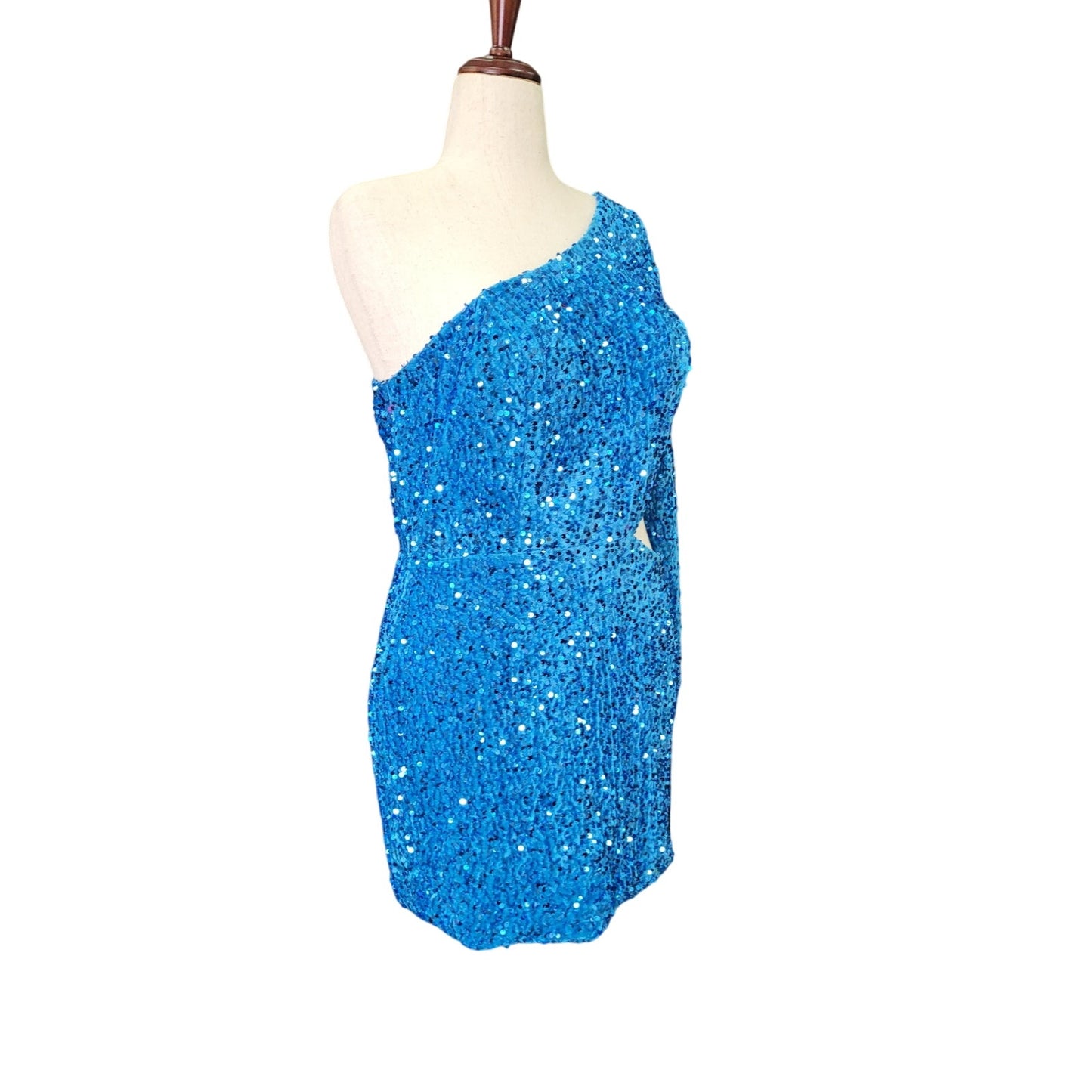 Women's Short Cocktail Dress Size Cutout One Long Sleeve
