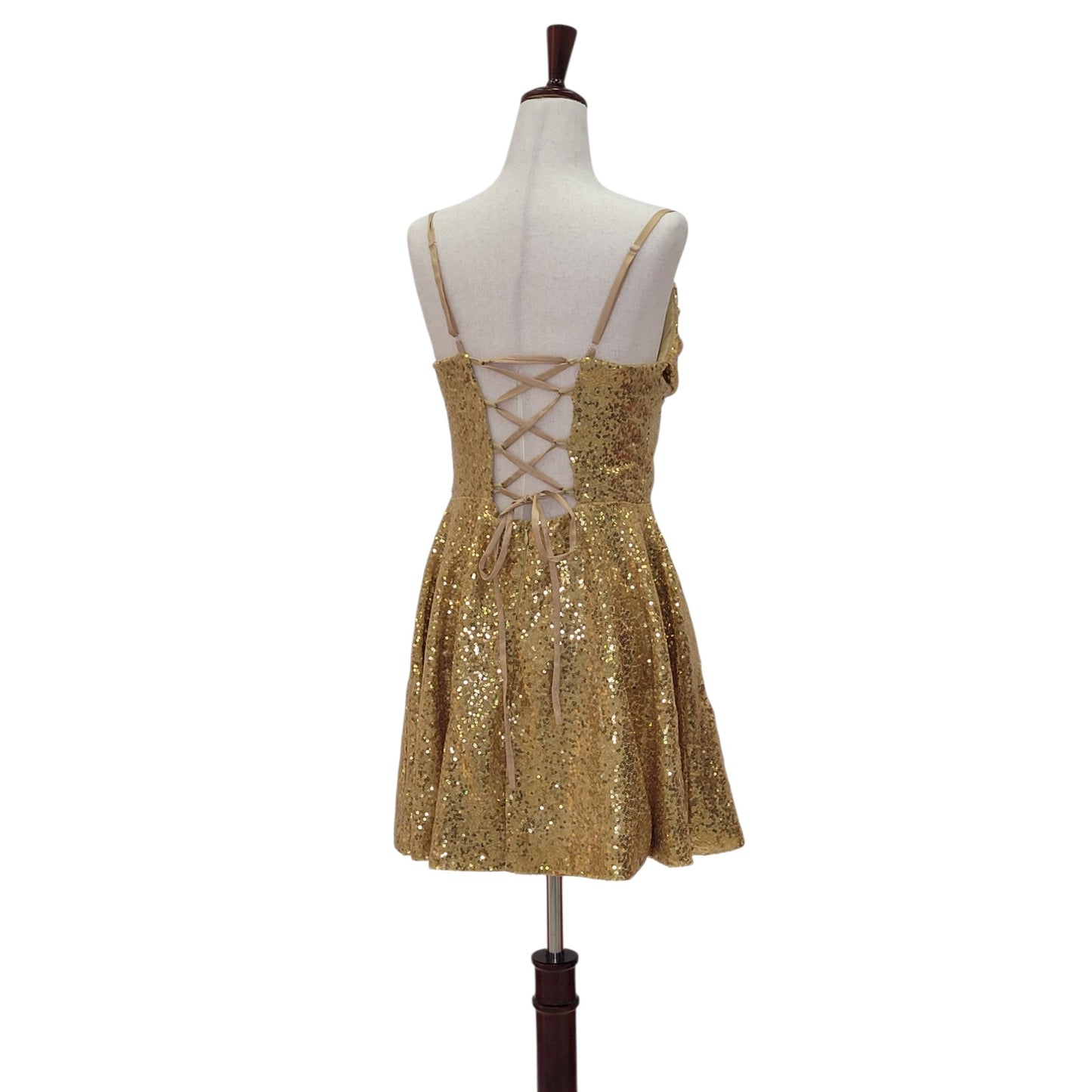 Women's Short Gold Sequin Dress