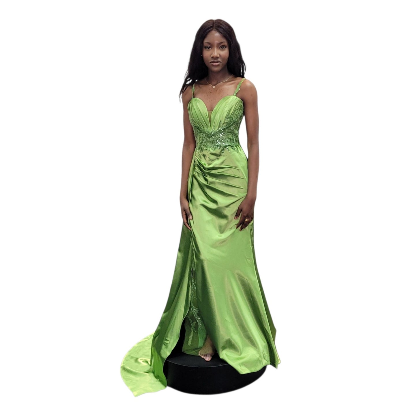Beautiful Silky Evening Gown with Sweetheart Neckline and Corset Back