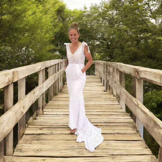 Summer Lace Destination Wedding Dress