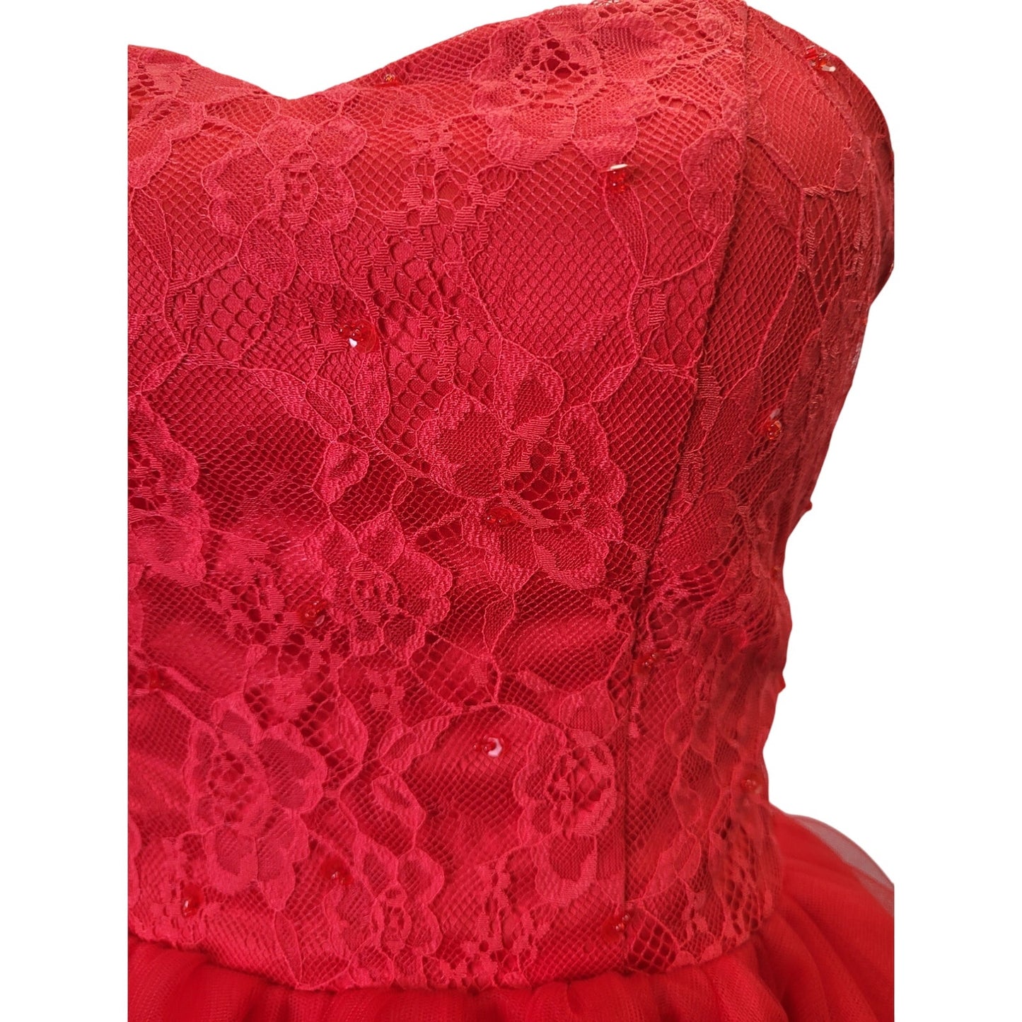 NWT Strapless Bright Red Sweetheart Neckline Short Cocktail Dress Corset Back