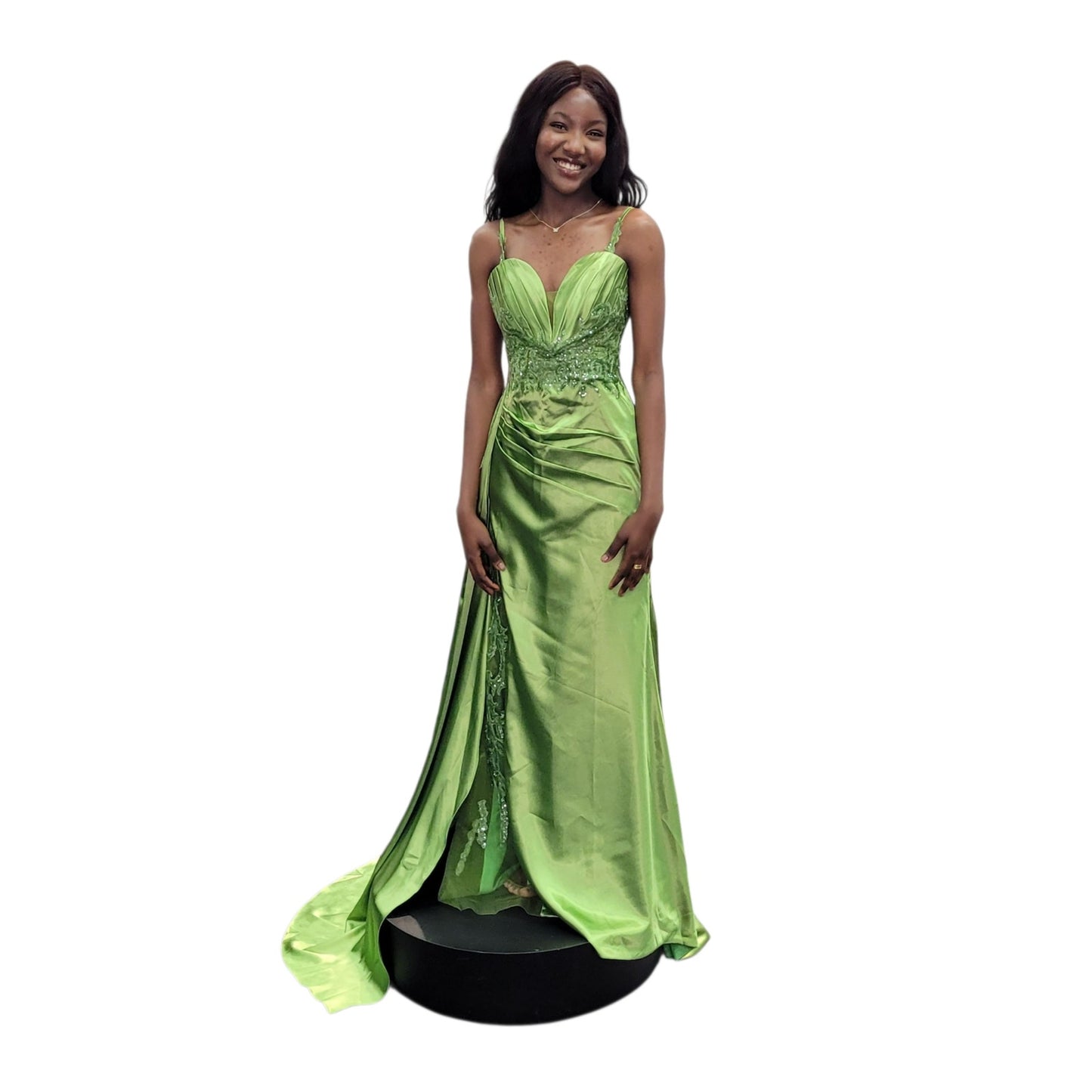 Beautiful Silky Evening Gown with Sweetheart Neckline and Corset Back