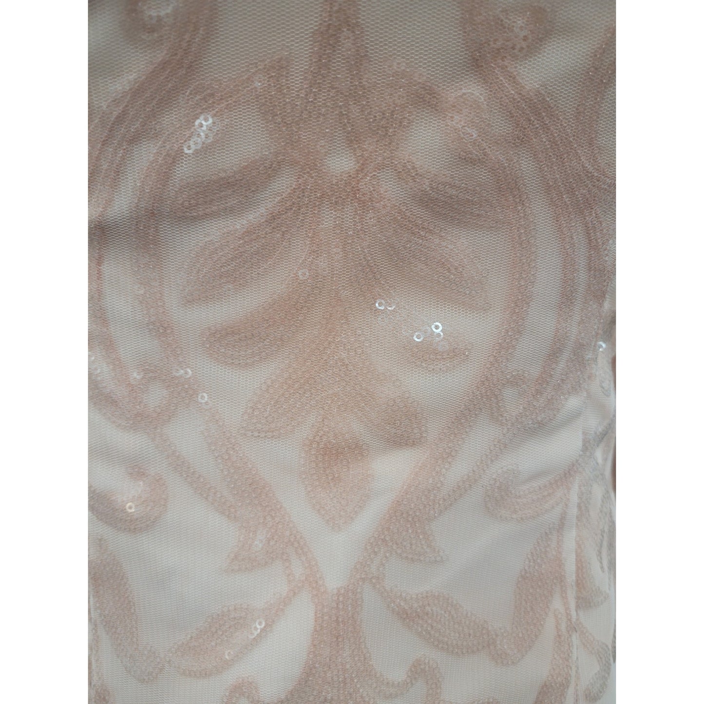 Long Sleeved Patterned Sequin Gown