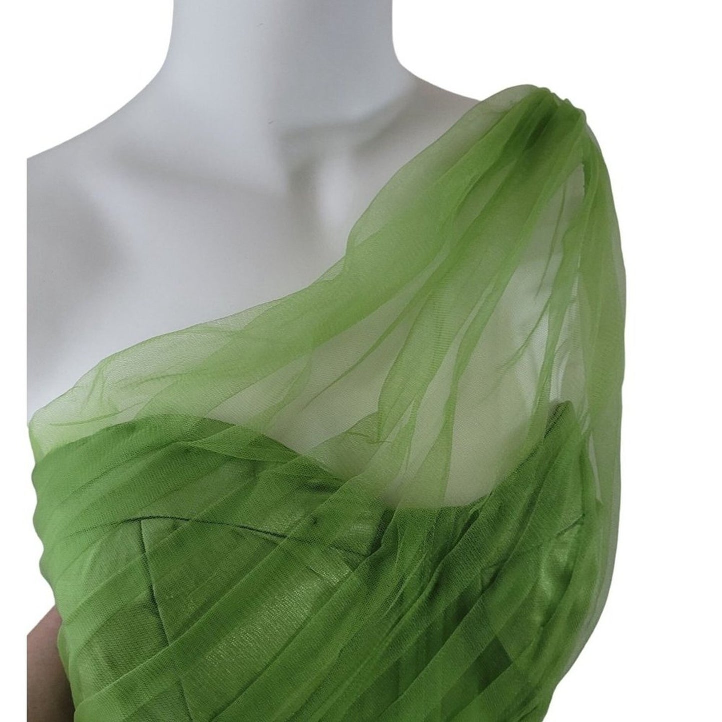 Green Formal Dress Short One Shoulder Size 16