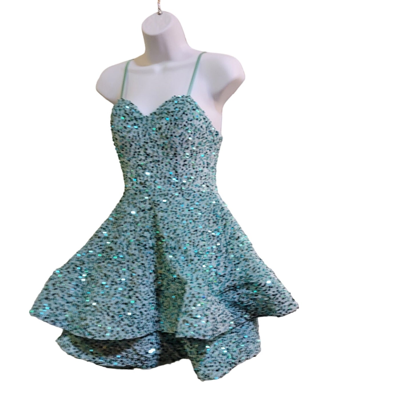 Women's Seafoam Green Short Dress Sweetheart Neckline