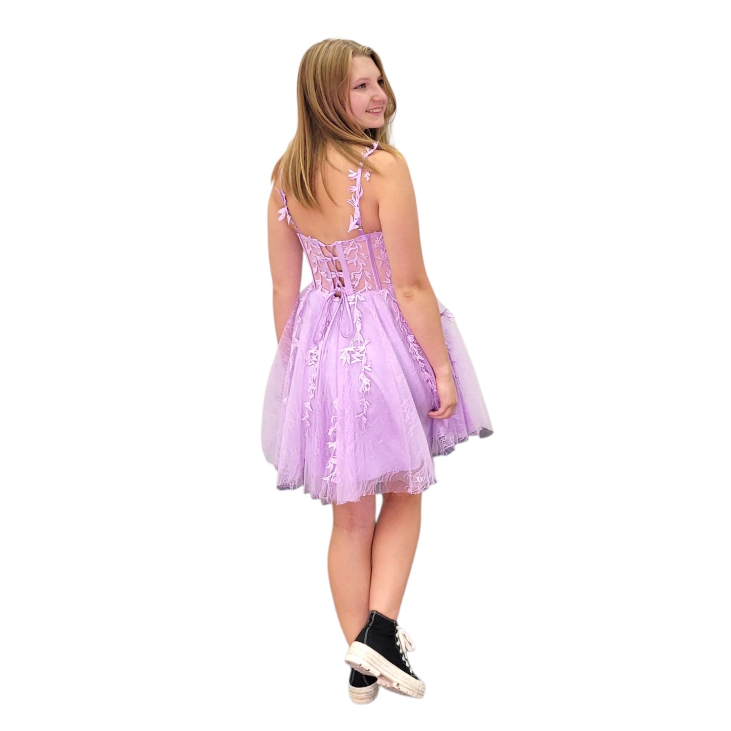 NWT Short Vine Cocktail Dress with Corset Back and Tulle Skirt