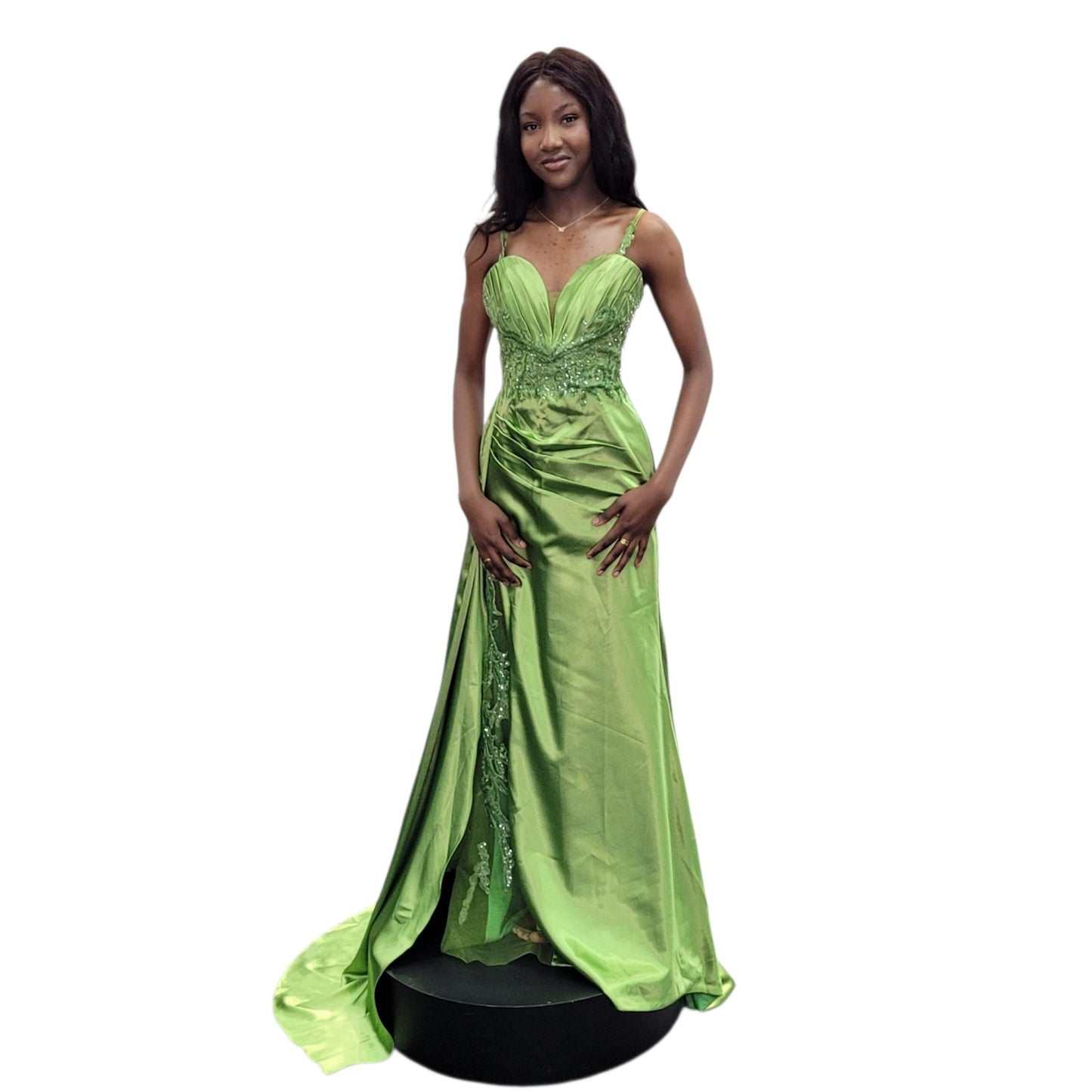 Beautiful Silky Evening Gown with Sweetheart Neckline and Corset Back