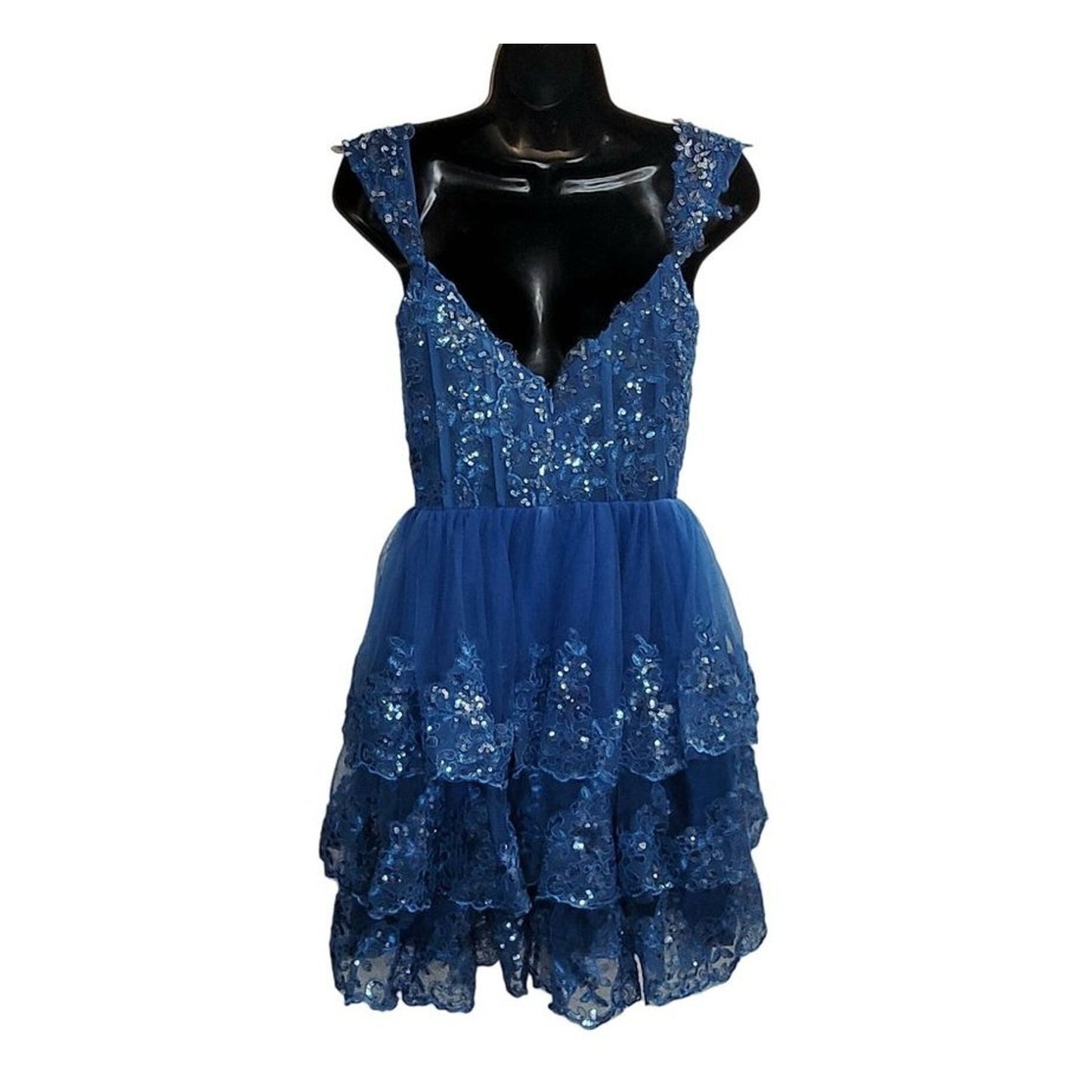 Women's Short Layered Sequin Dress