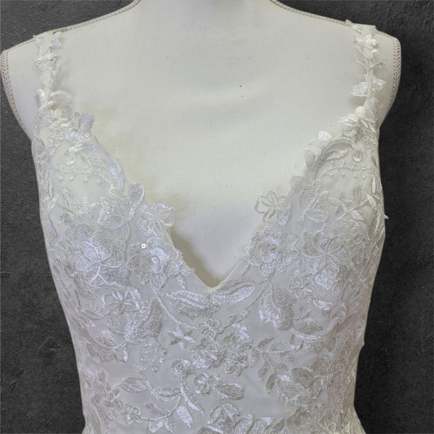 A Line Wedding Dress with Train and Long Straps with Low Back