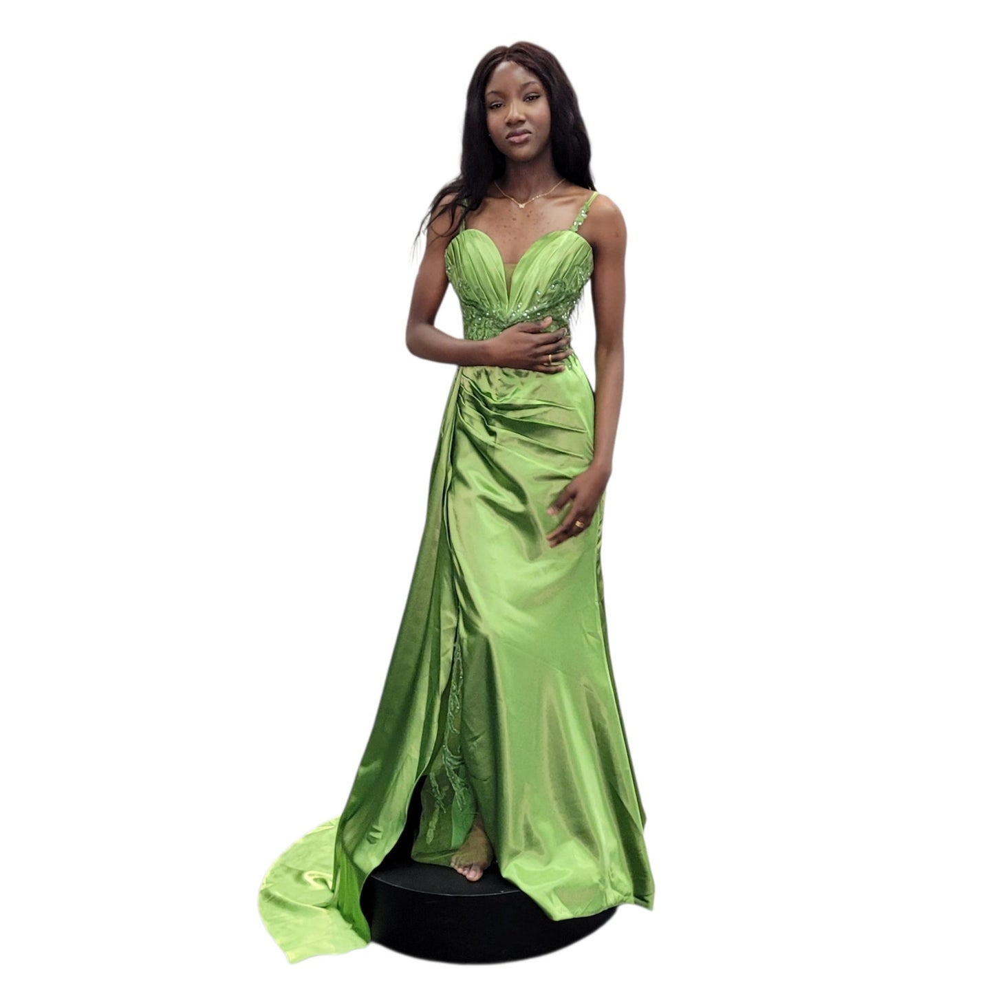 Beautiful Silky Evening Gown with Sweetheart Neckline and Corset Back