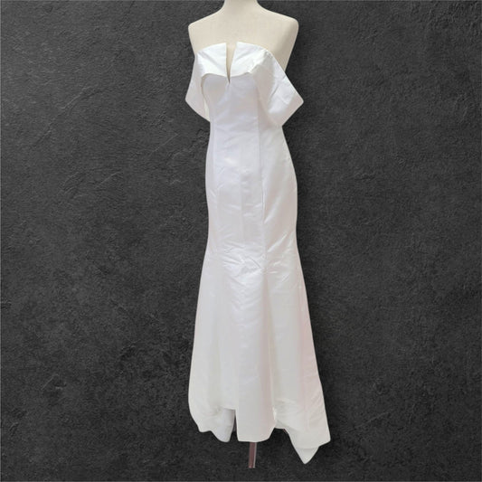 Fitted Off-Shoulder Satin Wedding Dress