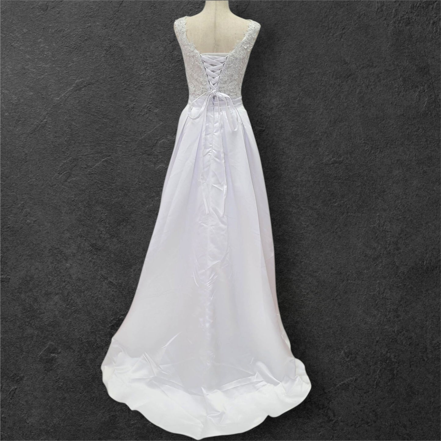 Satin Wedding Dress with Detailed Bust and Detachable Skirt