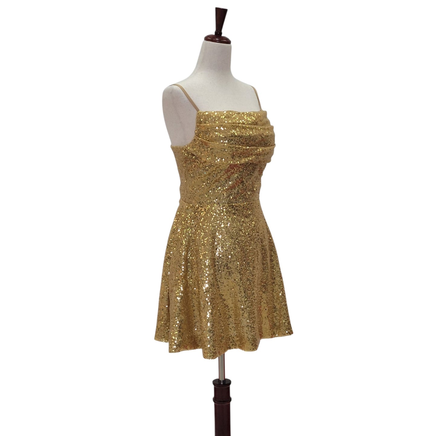Women's Short Gold Sequin Dress