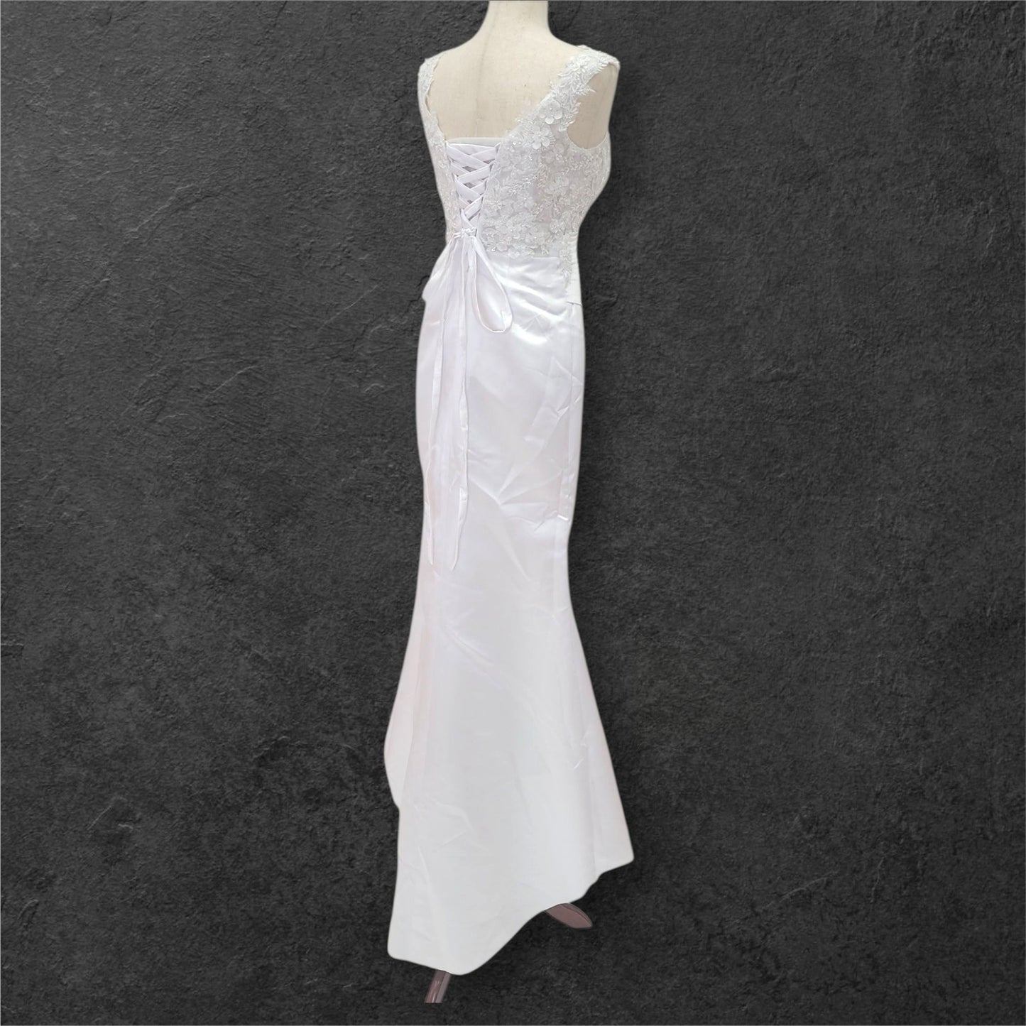 Satin Wedding Dress with Detailed Bust and Detachable Skirt