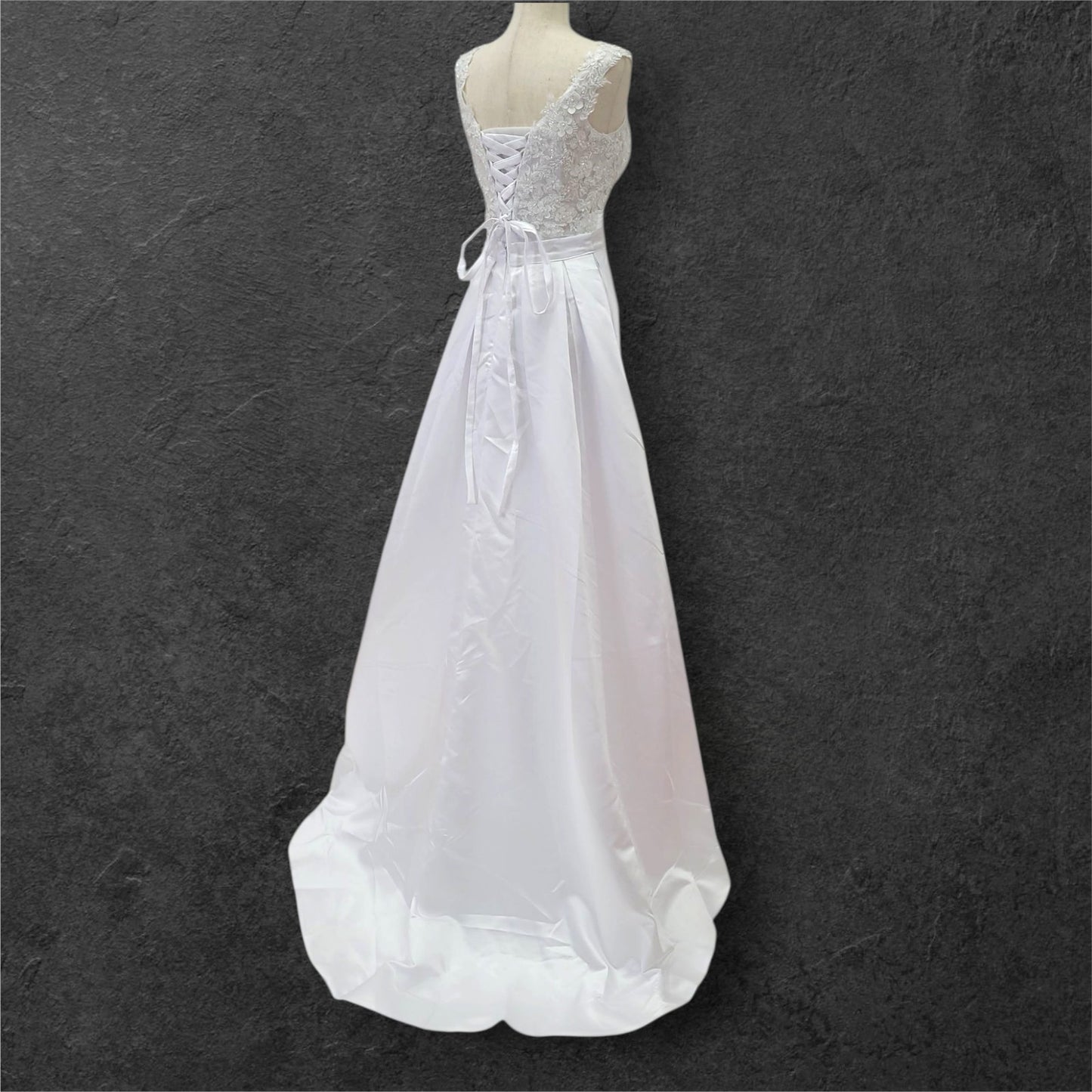 Satin Wedding Dress with Detailed Bust and Detachable Skirt