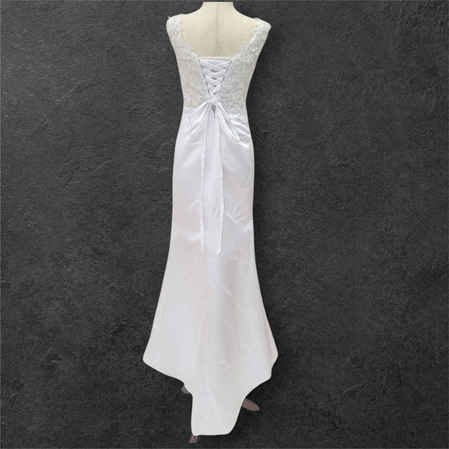Satin Wedding Dress with Detailed Bust and Detachable Skirt