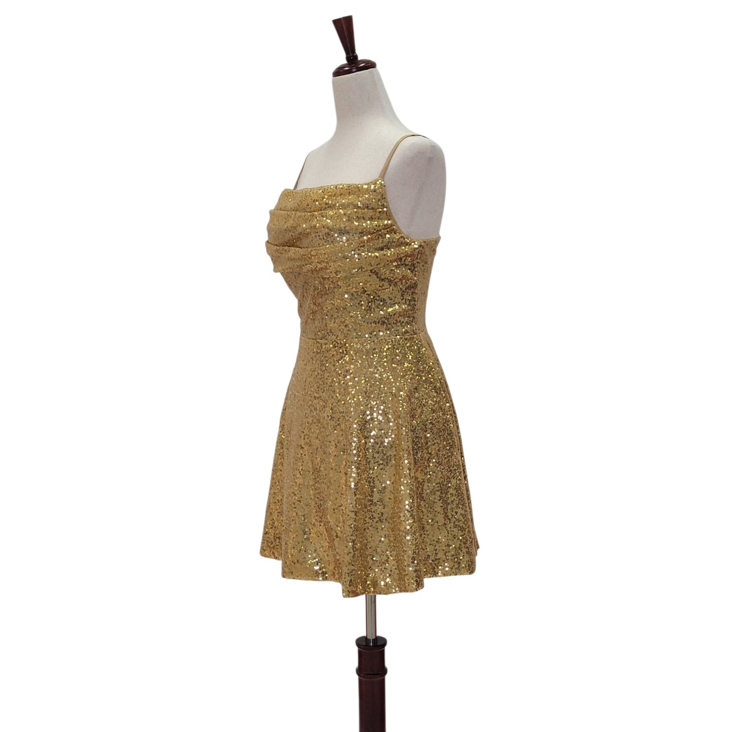 Women's Short Gold Sequin Dress