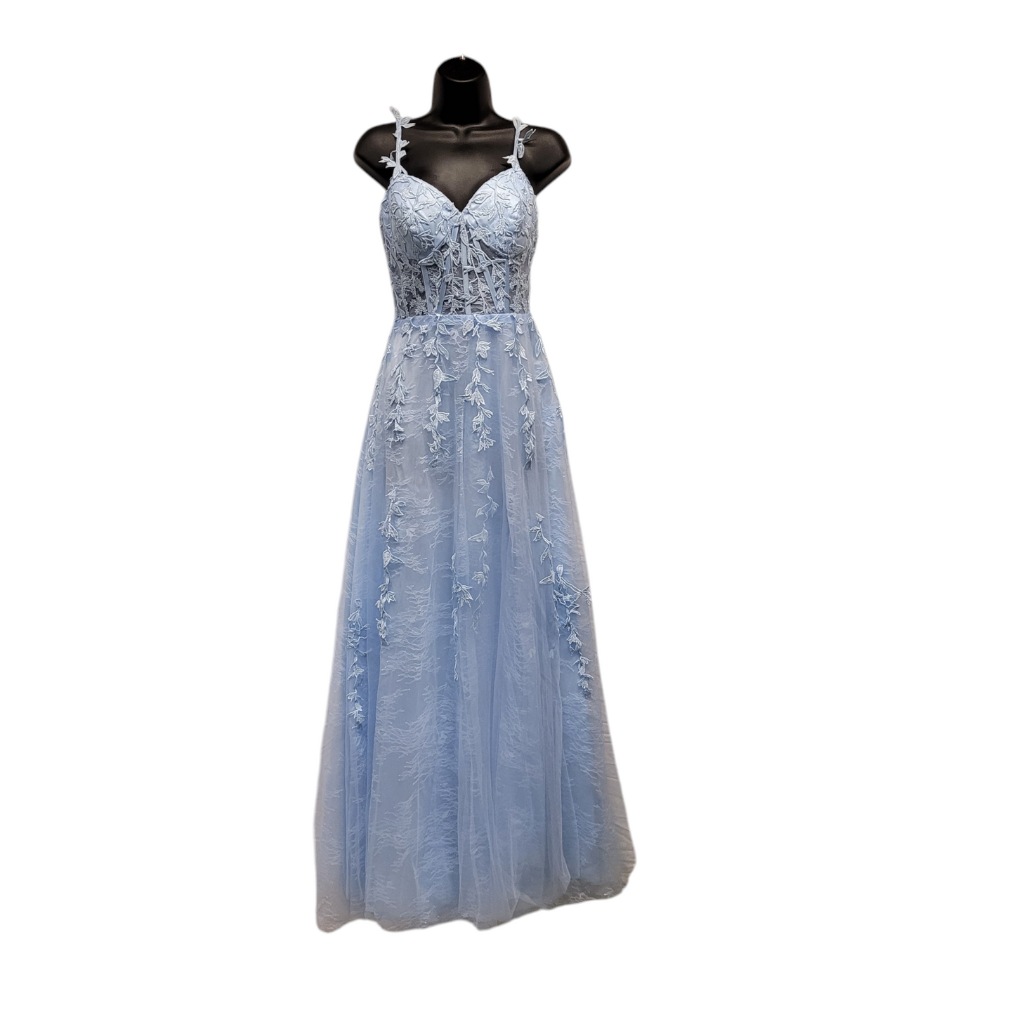 Icy Blue Vine Corset Dress