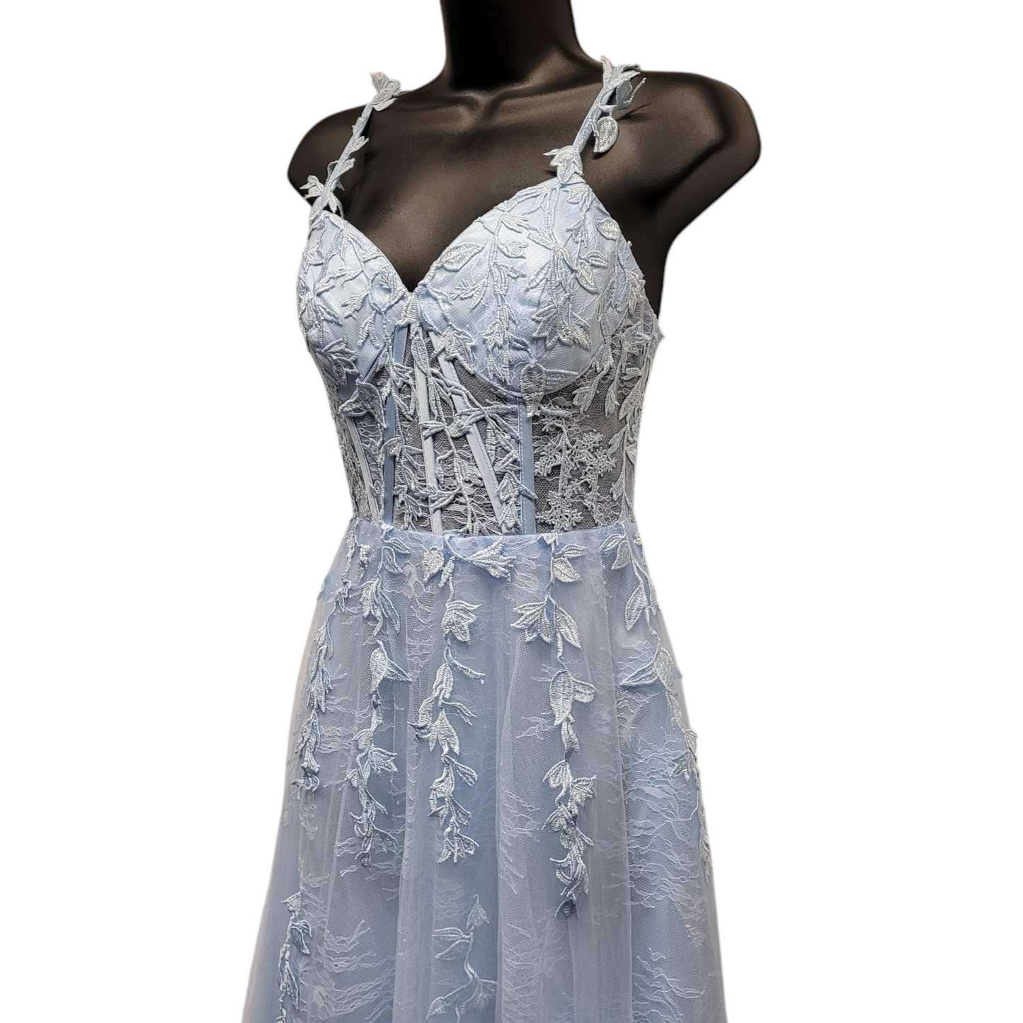 Icy Blue Vine Corset Dress