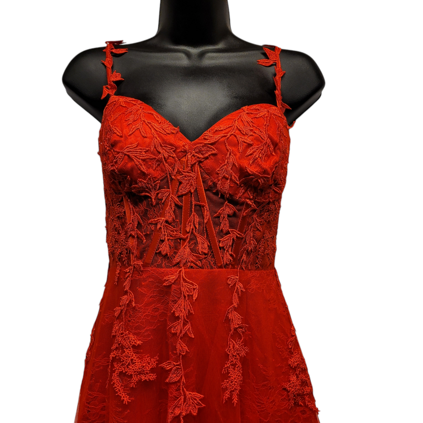 Bright Red Vine Corset Dress