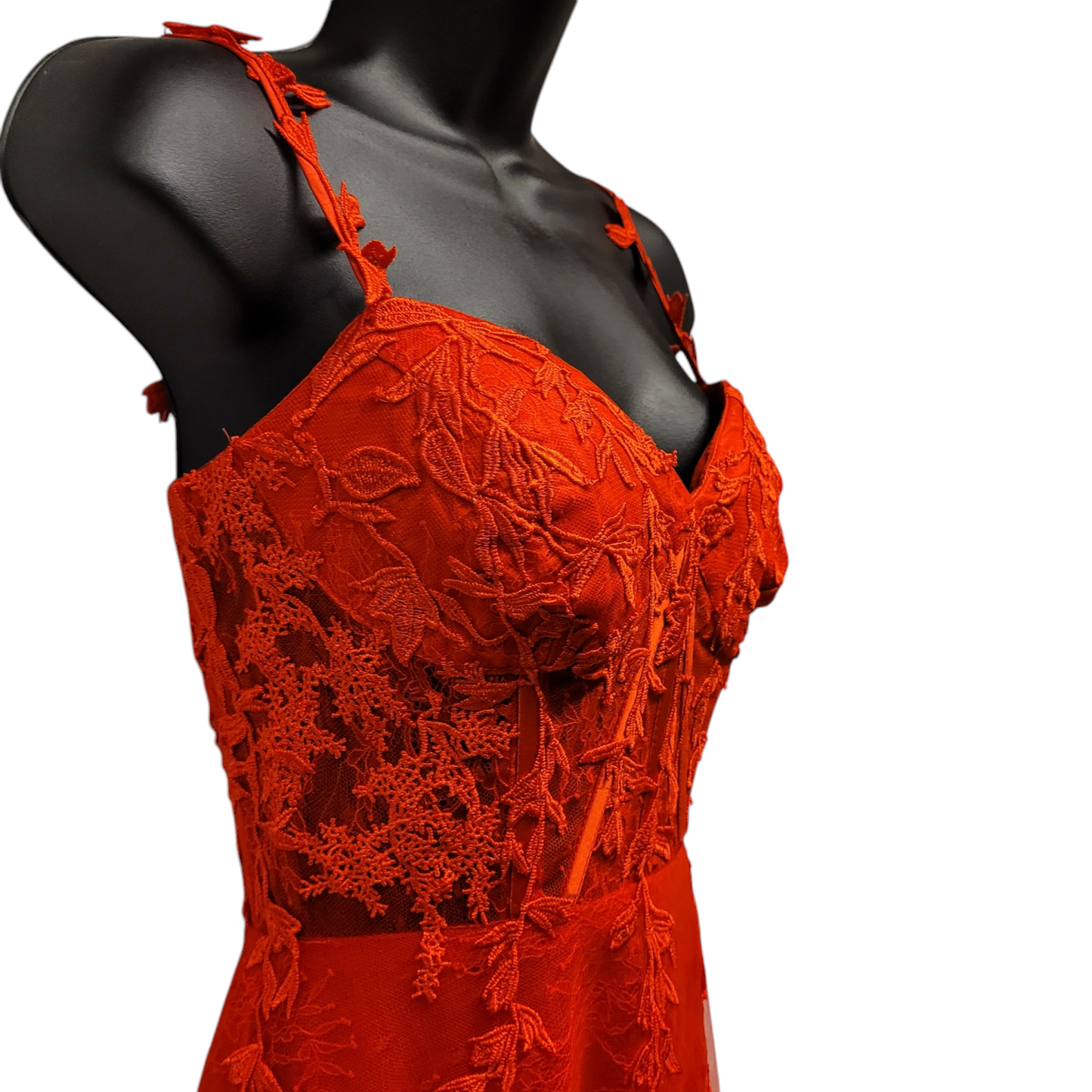 Bright Red Vine Corset Dress