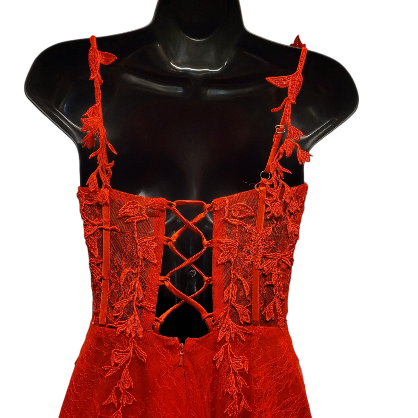 Bright Red Vine Corset Dress