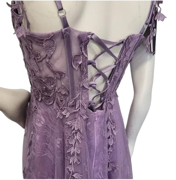 Lilac Corset Dress with Vines