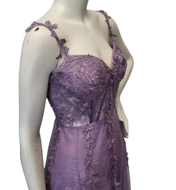 Lilac Corset Dress with Vines