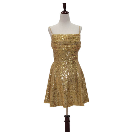 Women's Short Gold Sequin Dress