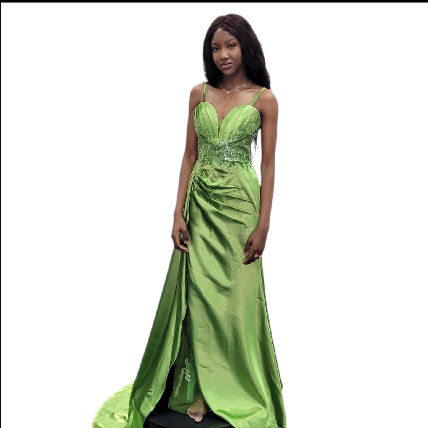 Beautiful Silky Evening Gown with Sweetheart Neckline and Corset Back