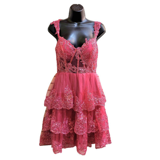 Women's Short Layered Sequin Dress