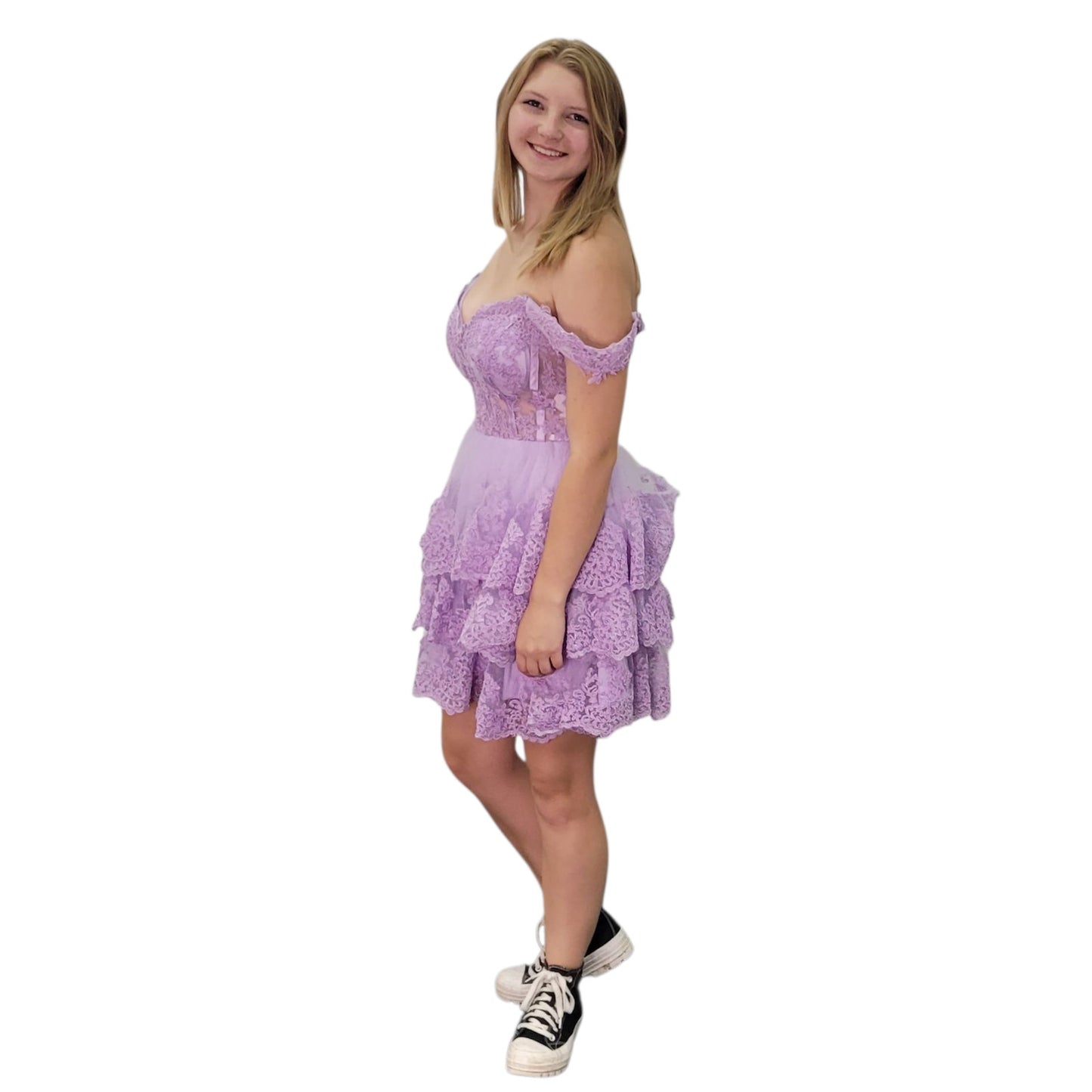 Women's Tiered Short Hoco Dress