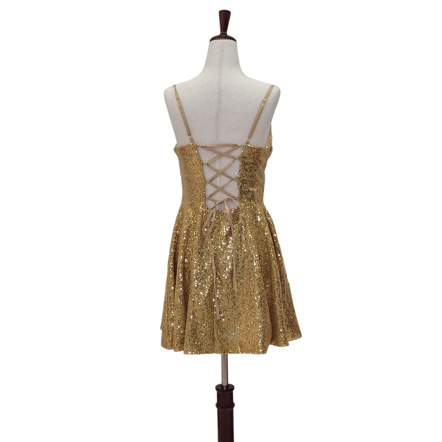 Women's Short Gold Sequin Dress